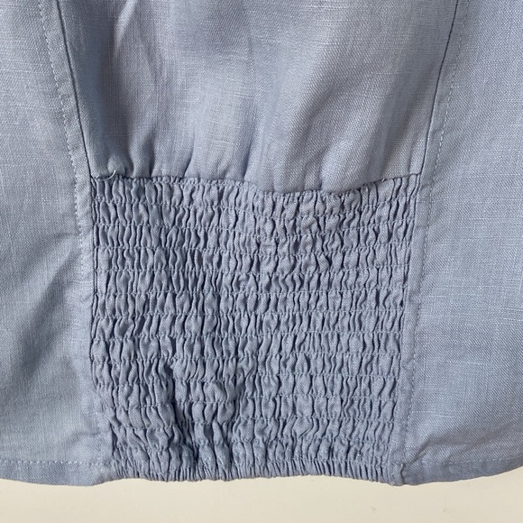 HOUSE OF HARLOW 1960 LINEN BLUE CROP TOP WITH SIDE ZIPPER Size Small - Picture 6 of 6